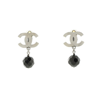 Chanel CC Drop Earrings Metal and Beads
