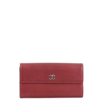 Chanel Brilliant CC Gusset Flap Wallet Caviar Long