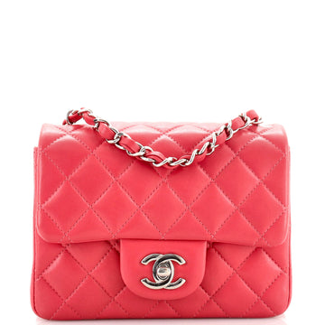 Chanel Square Classic Single Flap Bag Quilted Lambskin Mini