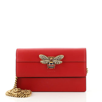 Gucci Queen Margaret Chain Wallet Leather Mini