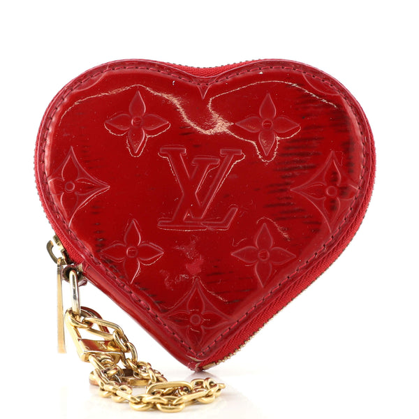 Louis Vuitton Heart Coin Purse Limited Edition Vernis Red 1616092