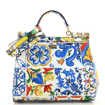 Dolce & Gabbana Miss Sicily Bag Printed Leather Medium