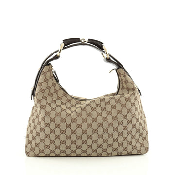 Gucci Horsebit Hobo GG Canvas Medium Brown