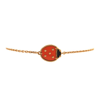 Van Cleef & Arpels Lucky Spring Ladybug Bracelet 18k Rose Gold with Carnelian and Onyx