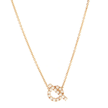 Hermes Finesse Pendant Necklace 18K Rose Gold and Diamonds