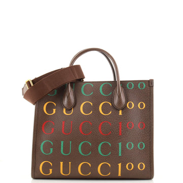 Gucci 100 Tote Printed Leather Small