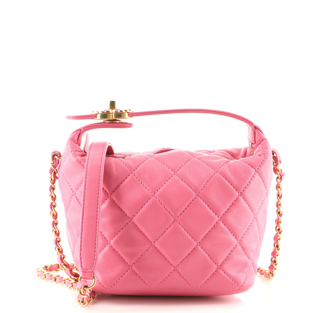 Chanel Perfect Meeting Hobo Quilted Lambskin Small Pink