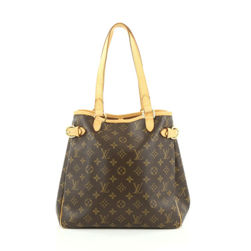 Louis Vuitton Batignolles Handbag Monogram Canvas Vertical Brown