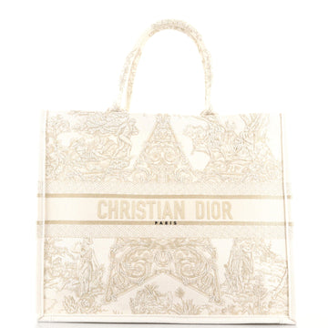 Christian Dior Book Tote Embroidered Canvas Large
