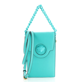 Versace La Medusa Phone Pouch Crossbody Bag Leather