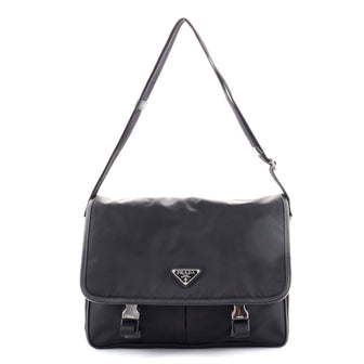 Prada Double Buckle Flap Camera Bag Tessuto Medium