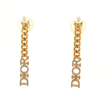 Christian Dior Tribale Drop Earrings Metal with Crystals and Mother of Pearl