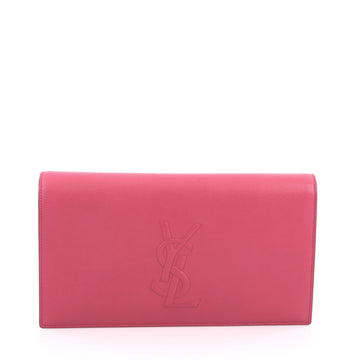 Saint Laurent Belle de Jour Clutch Leather Large pink