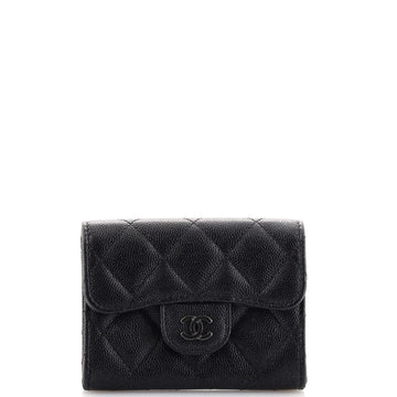 Chanel Classic Flap Card Case Quilted Caviar