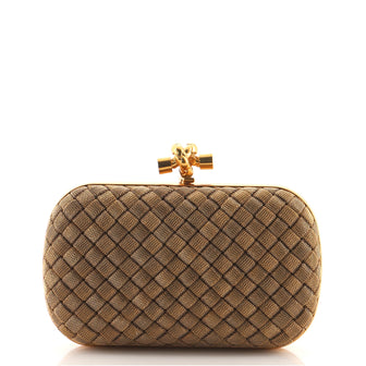 Bottega Veneta Box Knot Clutch Intrecciato Brass Small