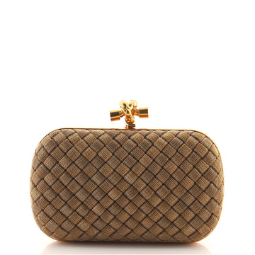 Bottega Veneta Box Knot Clutch Intrecciato Brass Small