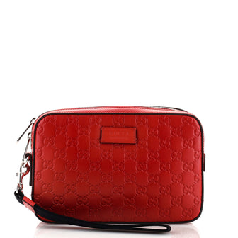 Gucci Wristlet Clutch Guccissima Leather