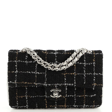 Chanel Classic Double Flap Bag Tweed and Quilted Lambskin Medium