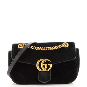 Gucci GG Marmont Flap Bag Matelasse Velvet Small