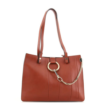 Chloe Faye Tote Stitched Leather Small