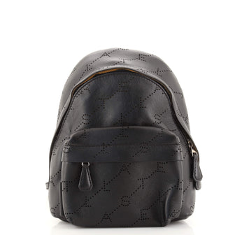 Stella McCartney Logo Backpack Perforated Faux Leather Mini
