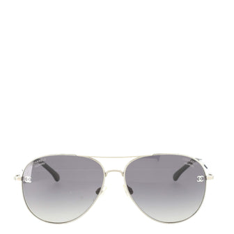 Chanel CC Aviator Sunglasses Metal