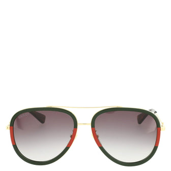 Gucci Web Bee Aviator Sunglasses Acetate and Metal