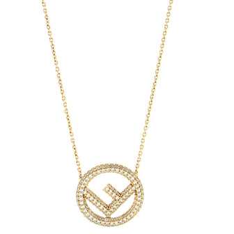 Fendi F is Fendi Pendant Necklace Metal with Crystals