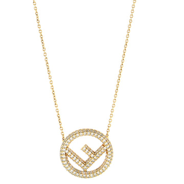 Fendi F is Fendi Pendant Necklace Metal with Crystals