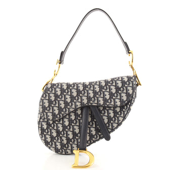 Christian Dior Saddle Handbag Oblique Canvas Medium