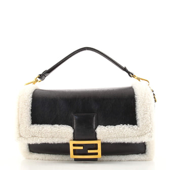 Fendi Baguette NM Bag Shearling and Leather Large