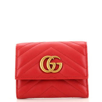 Gucci GG Marmont Trifold Wallet Matelasse Leather Compact
