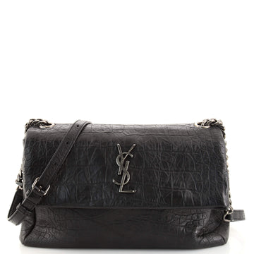 Saint Laurent West Hollywood Shoulder Bag Crocodile Embossed Leather Medium