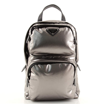 Prada Sling Backpack Metallic Tessuto