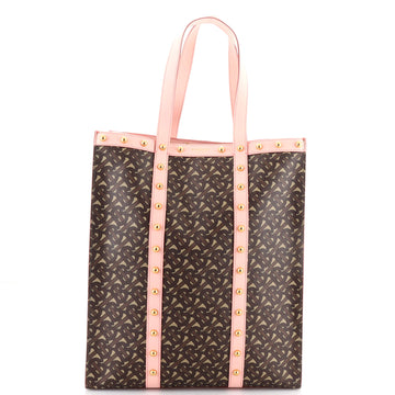 Burberry Portrait Tote Monogram Print E-Canvas with Studded Leather Medium
