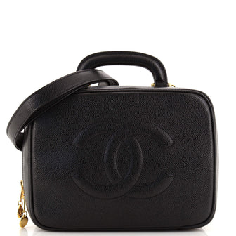 Chanel Vintage Timeless Zip Around Vanity Case Caviar Medium