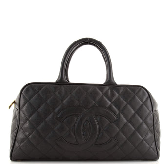 Chanel Timeless CC Bowler Bag Quilted Caviar Large