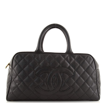 Chanel Timeless CC Bowler Bag Quilted Caviar Large