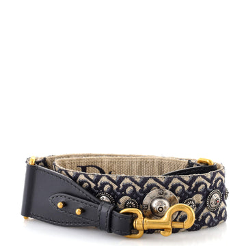 Christian Dior Shoulder Strap Embellished Oblique Canvas
