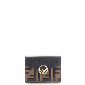 Fendi F is Fendi Trifold Wallet Leather with Zucca Embossed Detail Micro