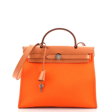 Hermes Herbag Zip Leather and Toile 31