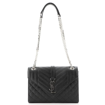Saint Laurent Classic Monogram Envelope Satchel Mixed Matelasse Leather Medium