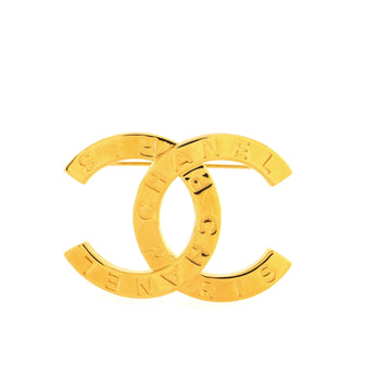 Chanel CC Paris Button Brooch Metal