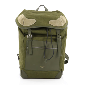 Givenchy Rider Backpack Canvas with Suede green