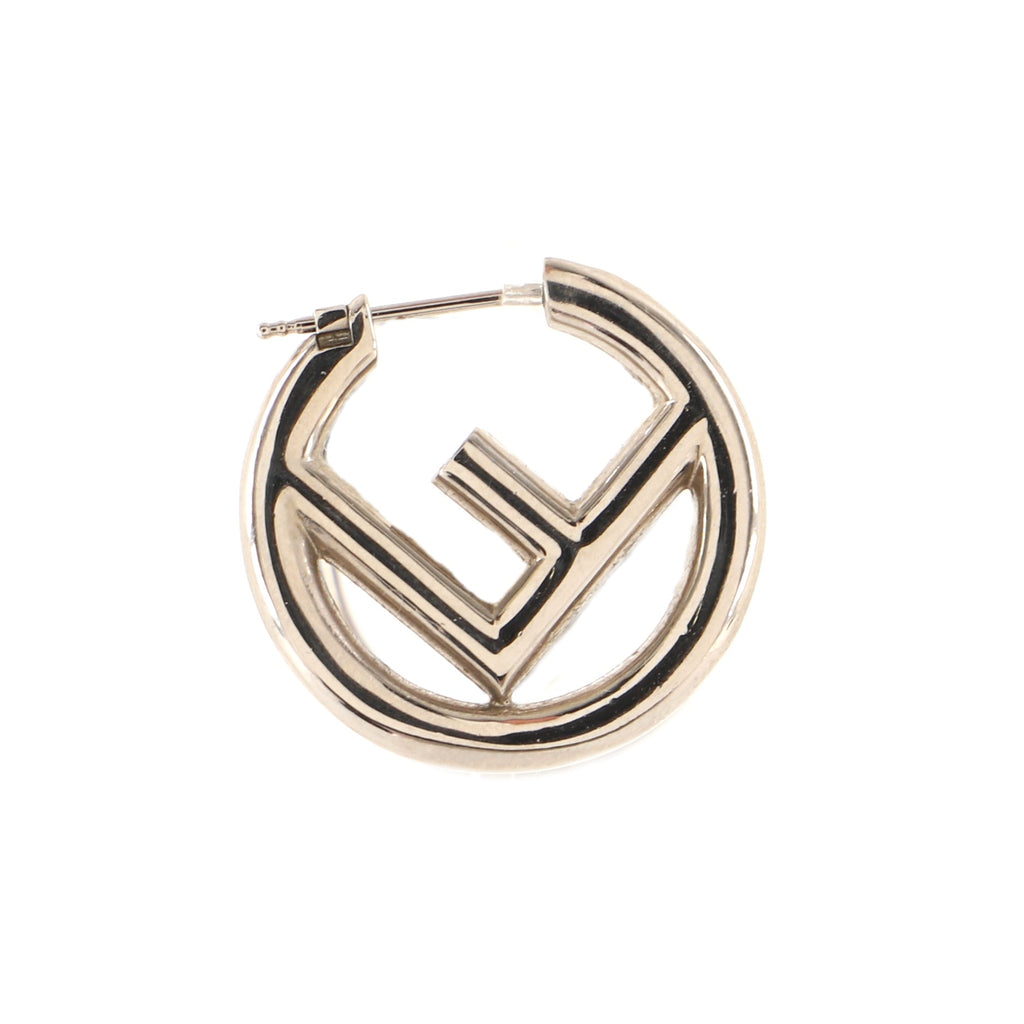 F is Fendi Small Hoop Earrings In Metal Gold