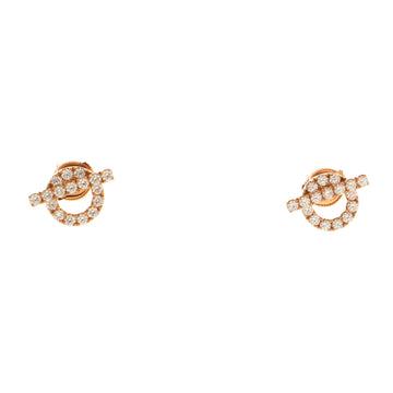Hermes Finesse Stud Earrings 18K Rose Gold and Diamonds