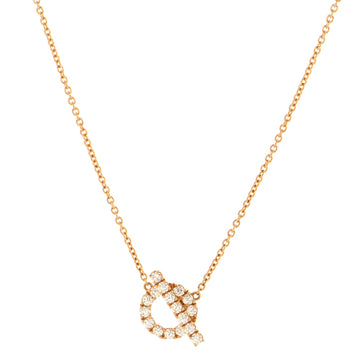 Hermes Finesse Pendant Necklace 18K Rose Gold and Diamonds