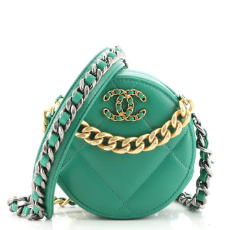 Chanel 19 Round Clutch with Chain Quilted Lambskin