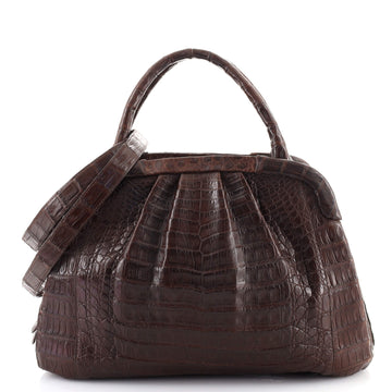 Nancy Gonzalez Frame Top Handle Bag Crocodile Small