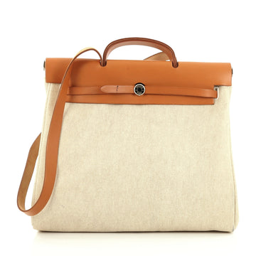 Hermes Herbag Toile and Leather MM neutral
